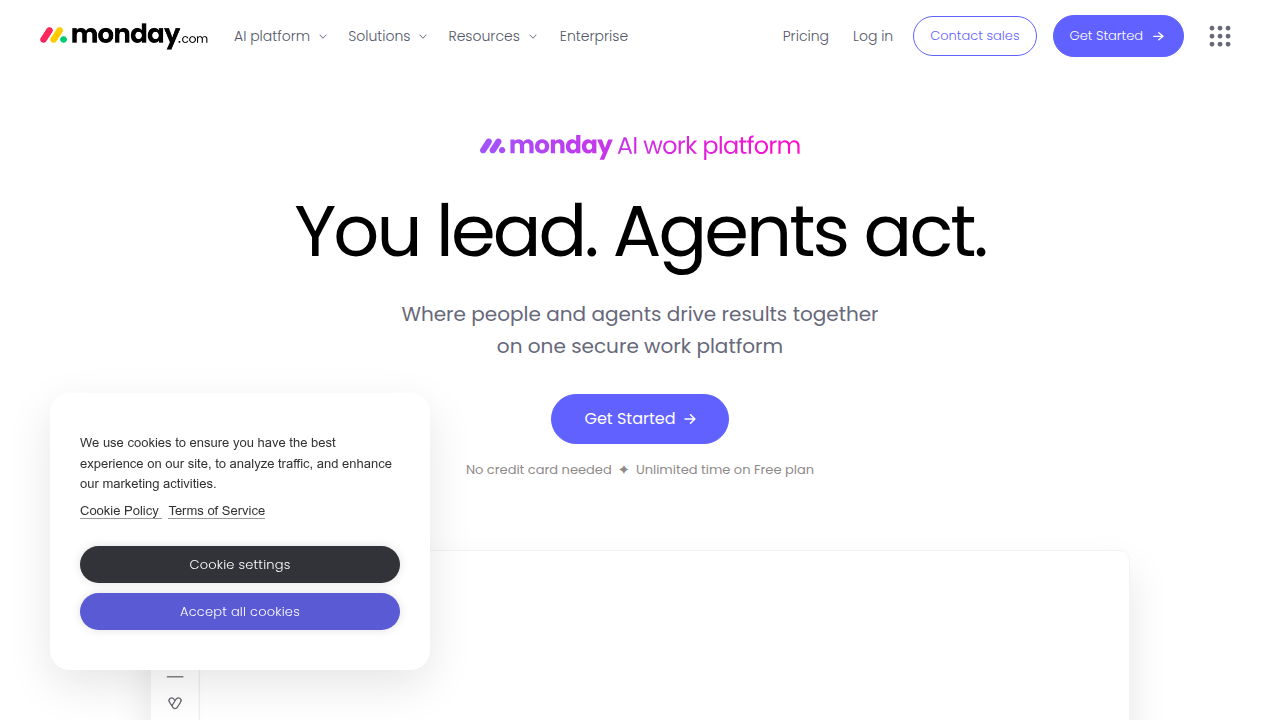 Visualize and track your 12-month business plan with project management tools like monday.com.