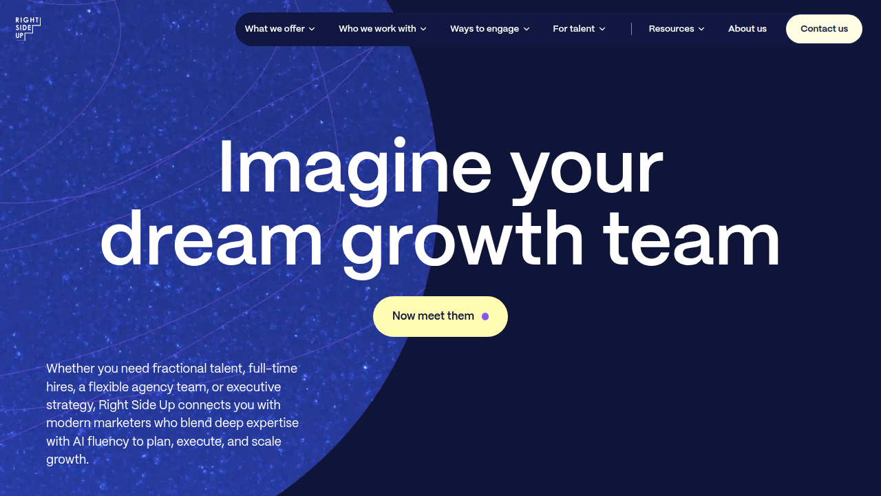 Right Side Up, a marketing consulting firm, offers insights into optimizing marketing team structures for growth.