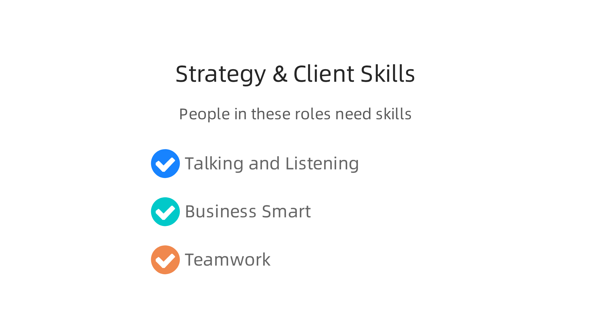 Crucial skills for professionals in advertising strategy, account management, and client services.