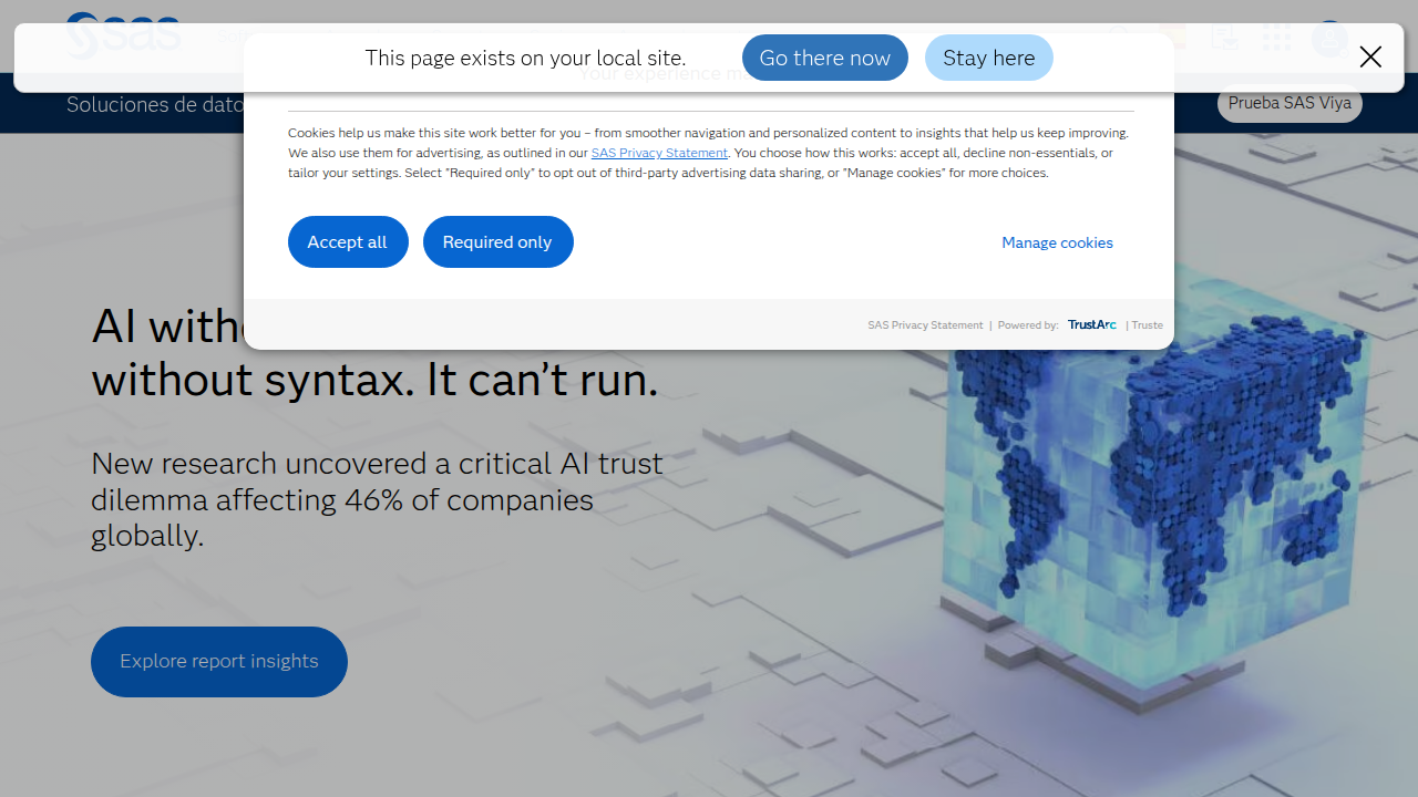 SAS website section on marketing analytics, highlighting its benefits.