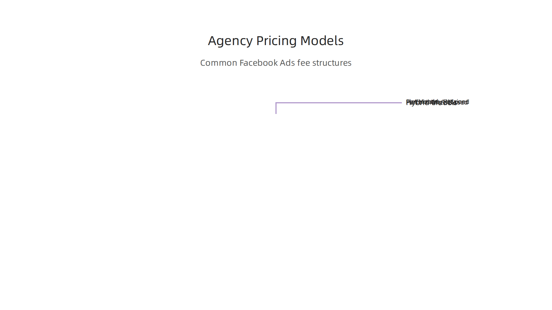 An overview of the primary pricing structures used by Facebook Ads agencies, including retainers and performance-based fees.
