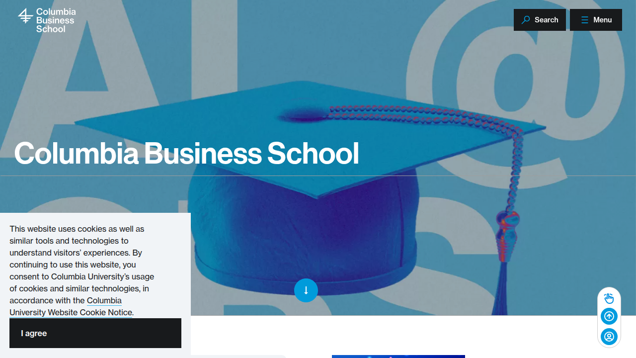 Screenshot of Columbia Business School's website, a resource on creativity in advertising.