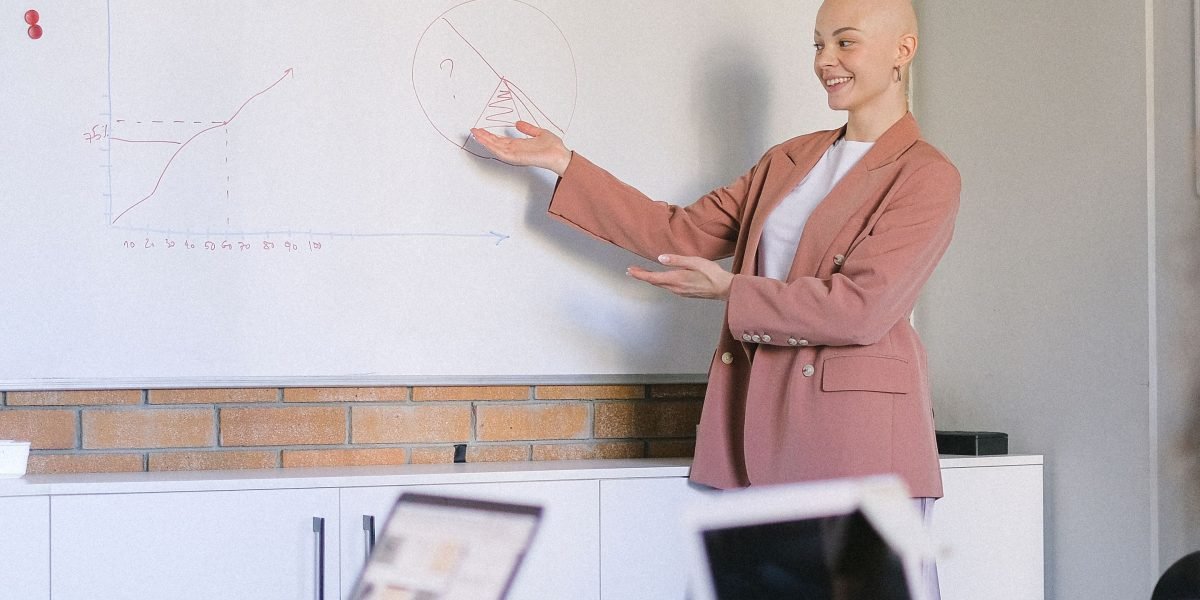 A professional presenting findings and key learnings to a team, fostering knowledge sharing and continuous improvement.