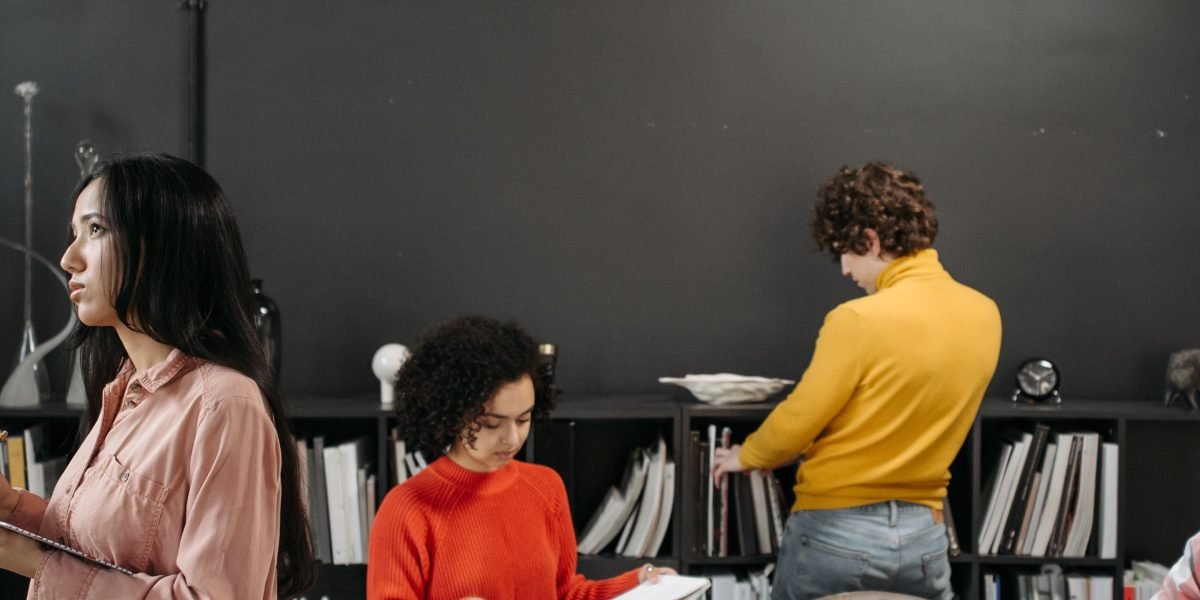 A team collaborating on a design project, emphasizing the creative process behind a compelling website.